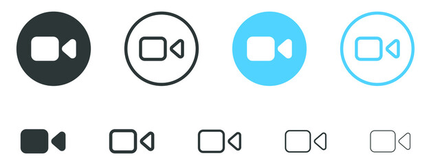 video camera icon for streaming , facetime icons video call symbol