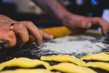 Baking homemade bread in the kitchen
