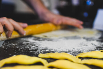 Baking homemade bread in the kitchen