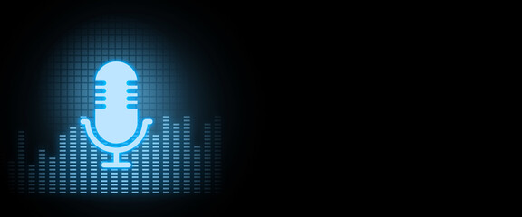Fototapeta premium Podcast and radio host concept copy space
