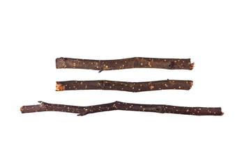 Dry branches isolated on white background.