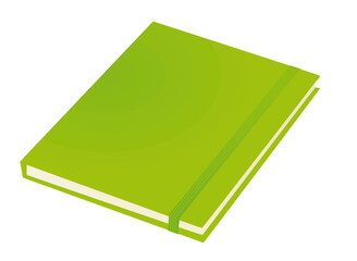 Green  elastic notebook. vector illustration