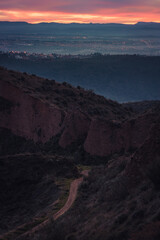 sunset above the mountains