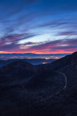 sunset over the mountains