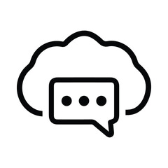 Cloud, coming message icon. Black vector sketch.