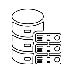 Database, server outline icon. Line vector design.