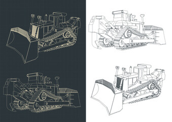 Crawler bulldozer drawings