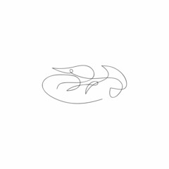 One line shrimp design silhouette.Hand drawn minimalism style vector illustration.