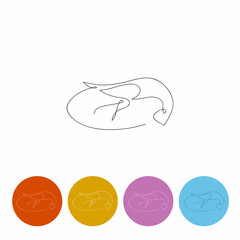One line shrimp design silhouette.Hand drawn minimalism style vector illustration.