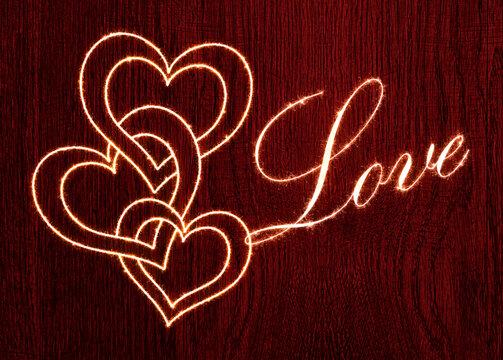 heart on wood background