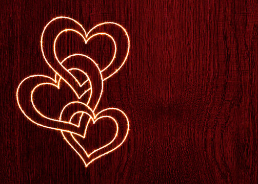 heart on wood background