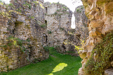 The ruins of 12th century Thirlwall Castle on the banks of the River Tipalt near Greenhead , Northumberland UK