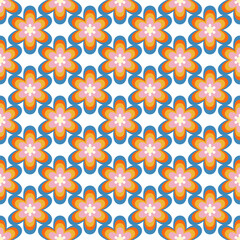 pattern with rainbow flowers