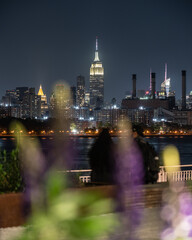 city skyline at night