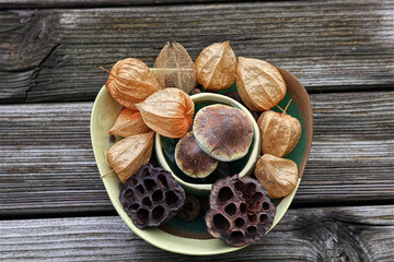 Schale, Deko, Samen, Früchte