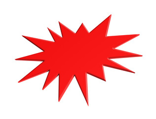 3d illustration of red bursting star icon