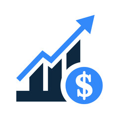 Money, growth icon. vector sketch.