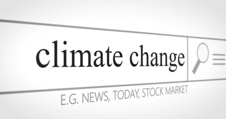 Climate Change Breaking News across international media alert. Fast loop headline text change articles keywords. Threat of global warming and environmental problems.