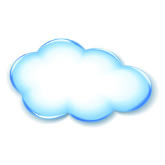 Weather icon of cloud on white background. 3d rendering