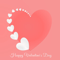 A heart shape on pink background.