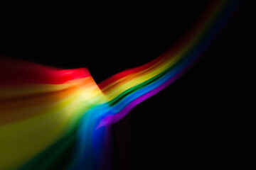 Colored blurred light lines. Abstraction of light. 
Lgbt flag.