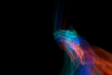 Colored blurred light lines. Abstraction of light.