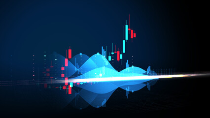 Pricing chart/An illustration of the display of a quote pricing chart. Analysis of financial statistics on a dark background with growing financial charts. Stock analysis. 