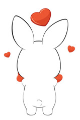White bunny with heart