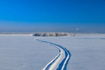 Snowy landscape, winter in Russia