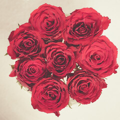 valenties day bouquet red roses from above