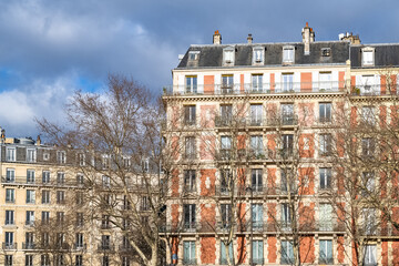 Paris, beautiful buildings rue Saint-Jacques in the 14e arrondissement
