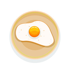 Abstract Flat Fast Food Omelette Eggs Scrambled Eggs On A Plate Meal Background Vector Design Style Cooking, Breakfast