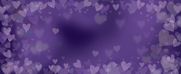 Happy Valentine's Day. Romantic background for the decoration of the lovers' holiday. Love. hearts on a purple background. color very peri