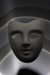 Fototapeta na wymiar Mask with Black and White Light Ribbons II