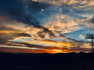 sunset in the mountains