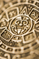 Amulet that attracts good luck. Amulet for a person. Talisman stone of the sun, Calendar of the Aztecs