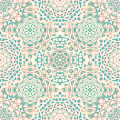 Delicate openwork geometric floral seamless pattern