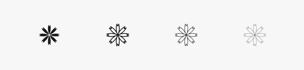 Cute flower symbol in isolation. Vector flower art for decoration and web design. Garden icon vector illustraton