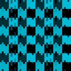 Black and blue mosaic checkerboard seamless pattern background. Vector illustration.