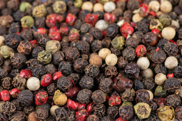 Colored peppers mix close up background