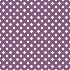 Purple and white retro Polka Dot seamless pattern. Vector background.