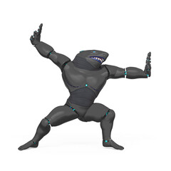 cyber shark is doing some karate or mma move