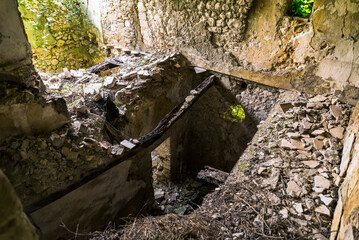 Ghost town of San Pietro Infine with his ruins, Caserta, Campania, Italy. The town was the site of...