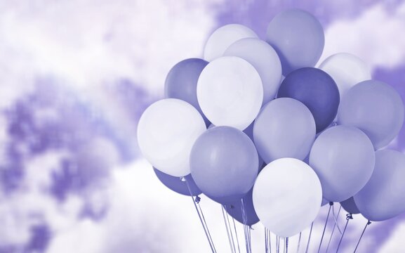 Very pery color 2022. holiday balloons are a great background for design.