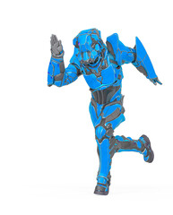 man in an armored nano tech suit is running fast
