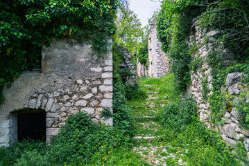 Ghost town of San Pietro Infine with his ruins, Caserta, Campania, Italy. The town was the site of The Battle of San Pietro in World War II