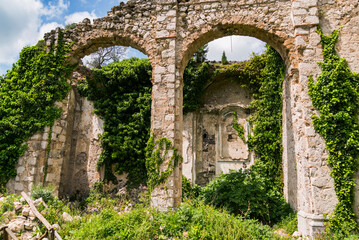 Fototapeta na wymiar Ghost town of San Pietro Infine with his ruins, Caserta, Campania, Italy. The town was the site of The Battle of San Pietro in World War II
