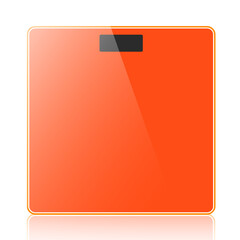 Vector bathroom weight scale icon red and square. Vector illustration