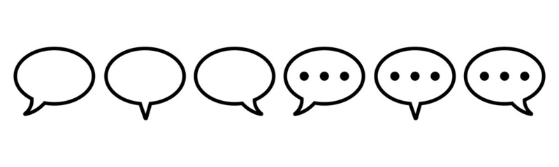 Speech bubbles line icon.Simple Chat Bubble icons.Speech clouds chat bubble icon.Message box communication.Conversation symbol.