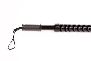 Metal spring arm expander in black.